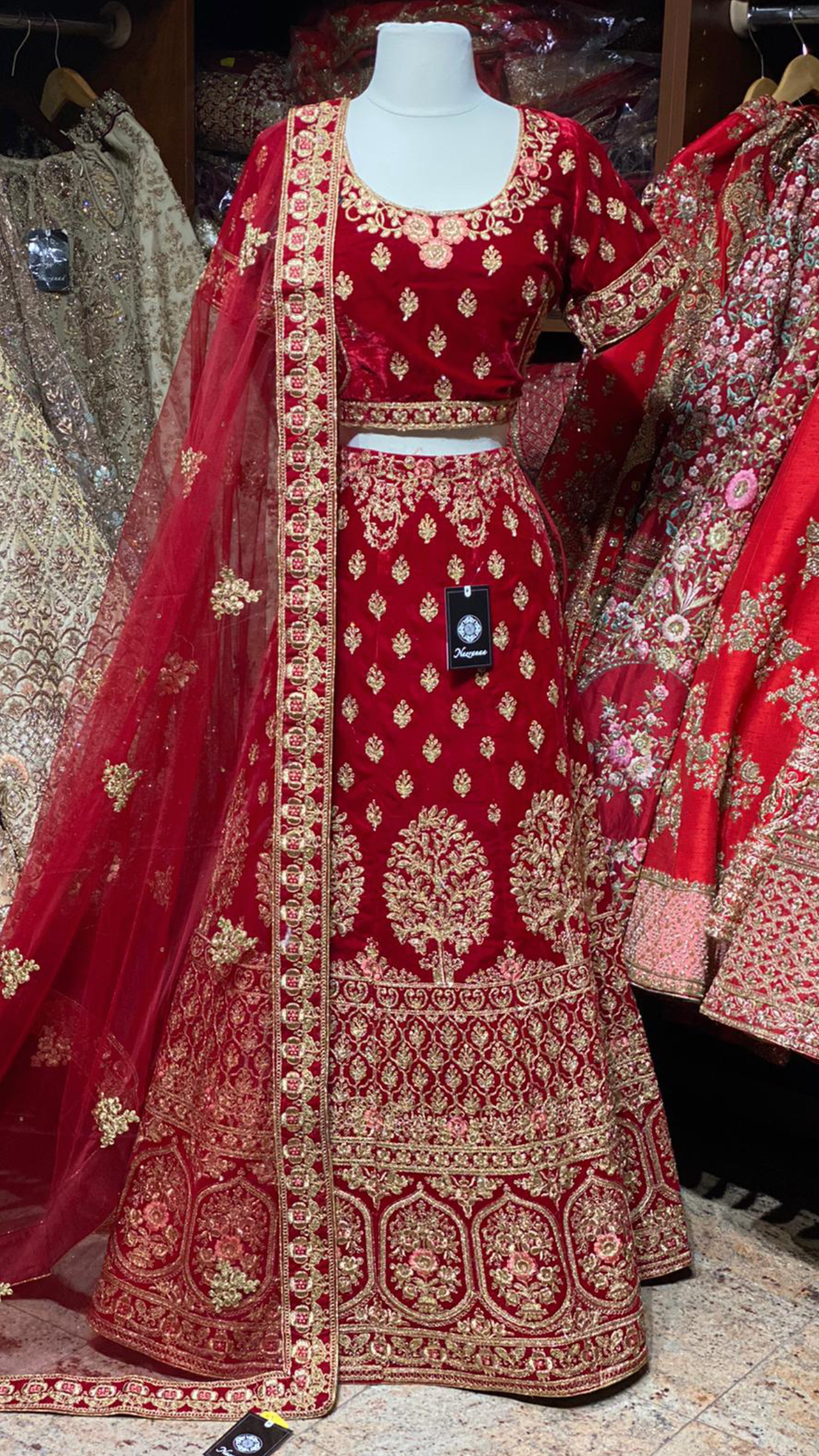 Barn Red Party Wear Lehenga PWL-008