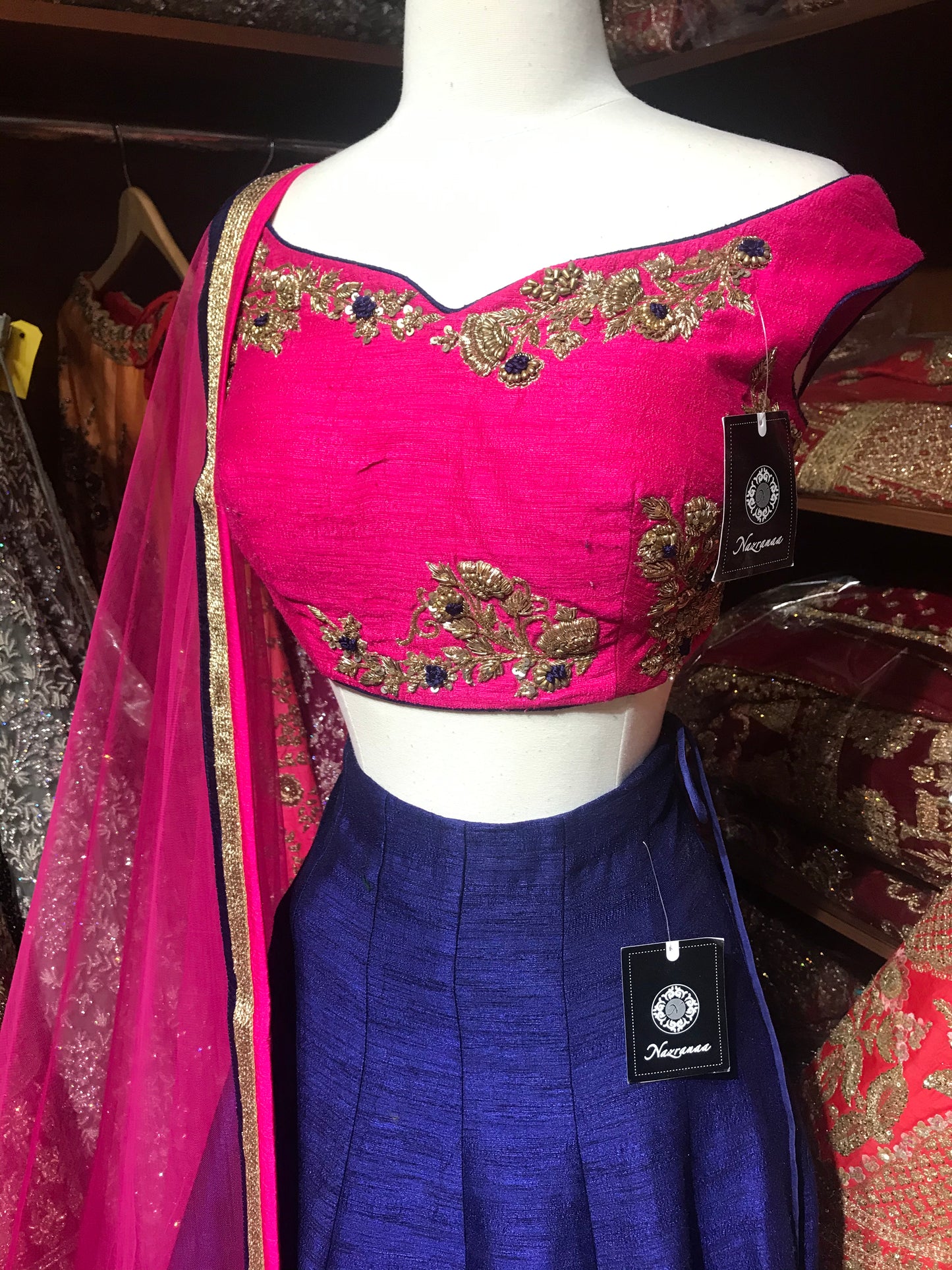 Pink Navy Size 38 Lehenga