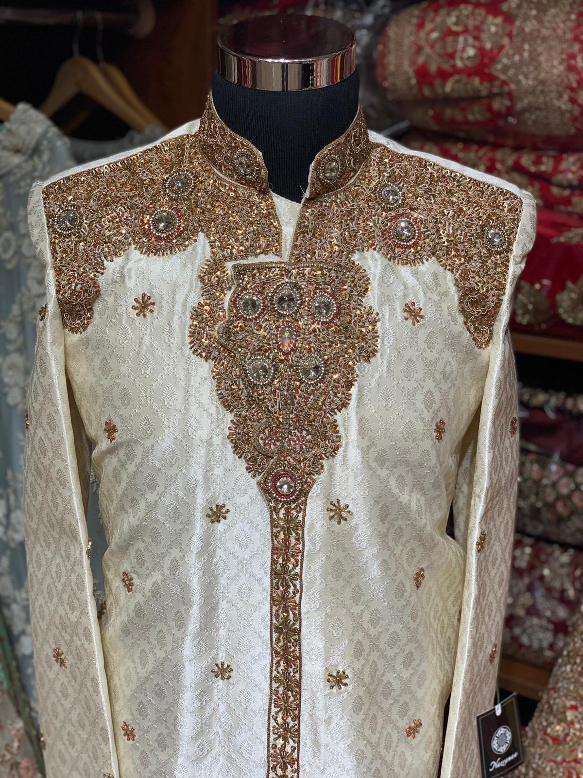 Ivory Gold Size 38 Sherwani