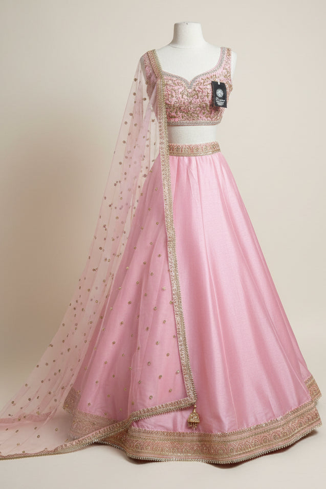 Carnation Pink Bridesmaids Lehenga BML-033 – Nazranaa