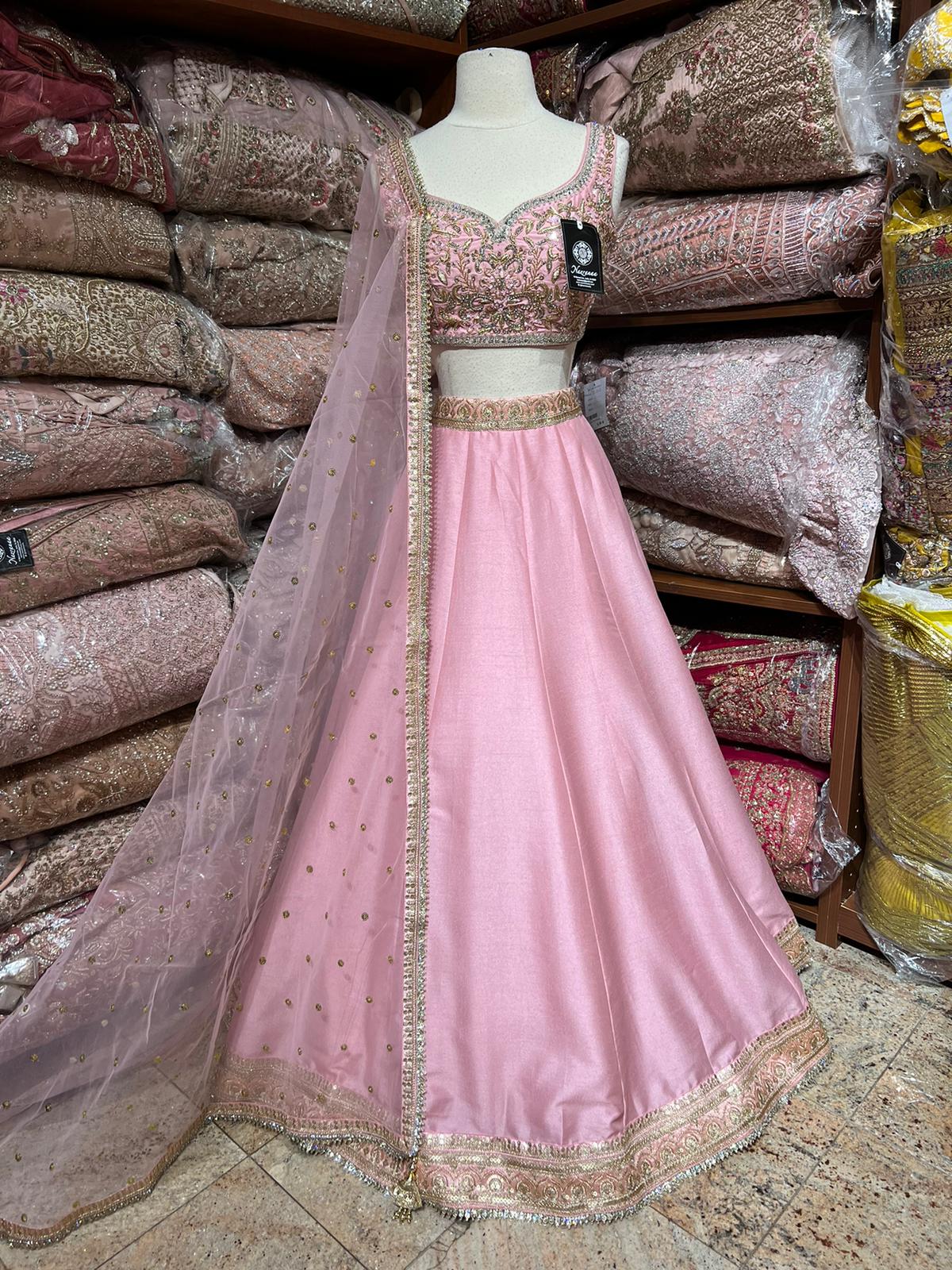 Carnation Pink Bridesmaids Lehenga BML-033