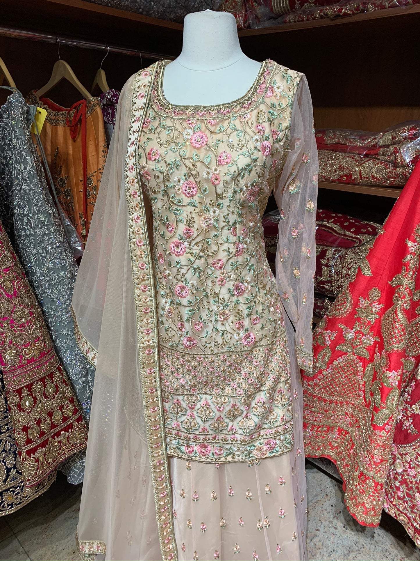 Blush Size 38 Embroidered Lehenga