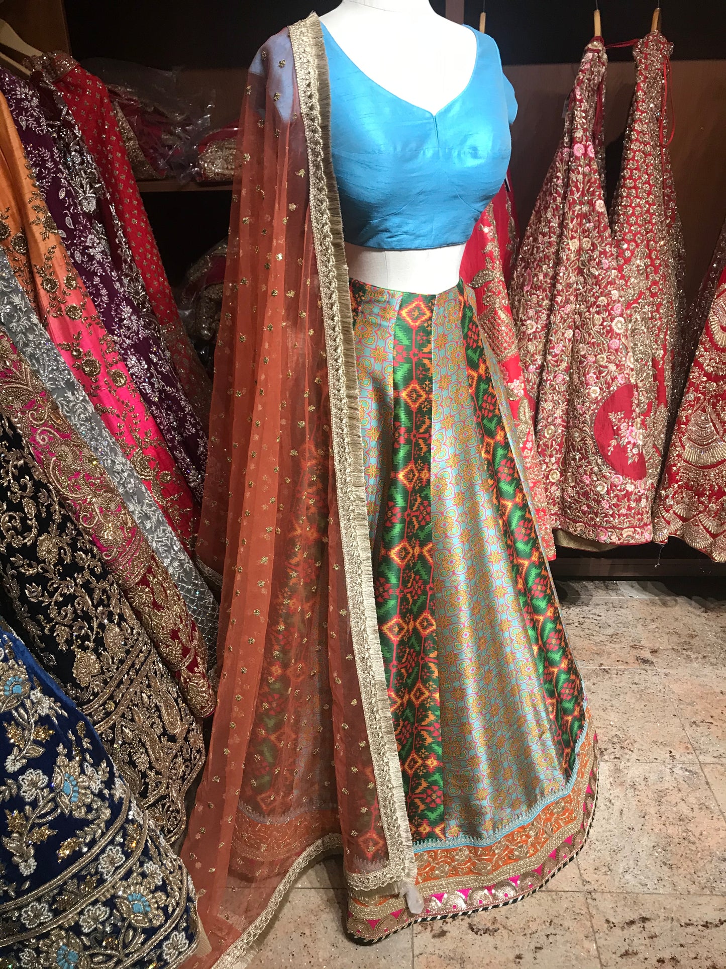 Multicolor Size 38 Lehenga