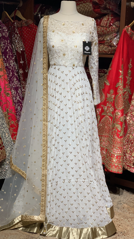 White Size 38 Lace Anarkali