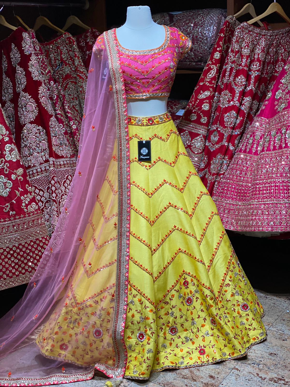 Lemon Yellow Party Wear Lehenga PWL-125