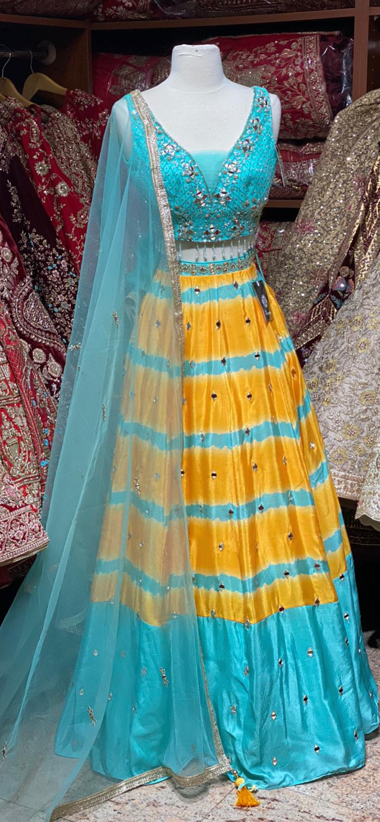 Sky Blue & Orange New Era Party Wear Collection PWL-284