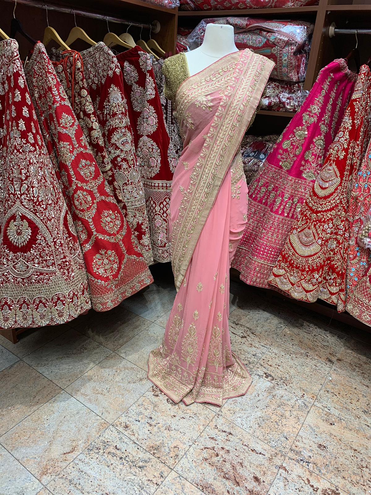 Flamingo Pink Saree PWS-065