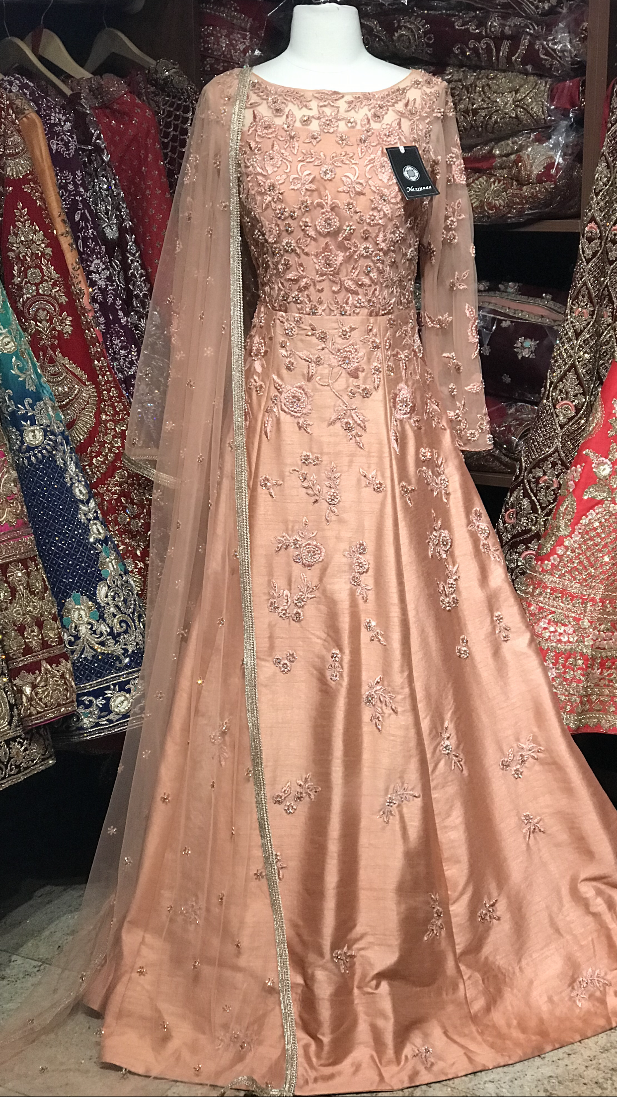 Peach Size 38 Silk Gown