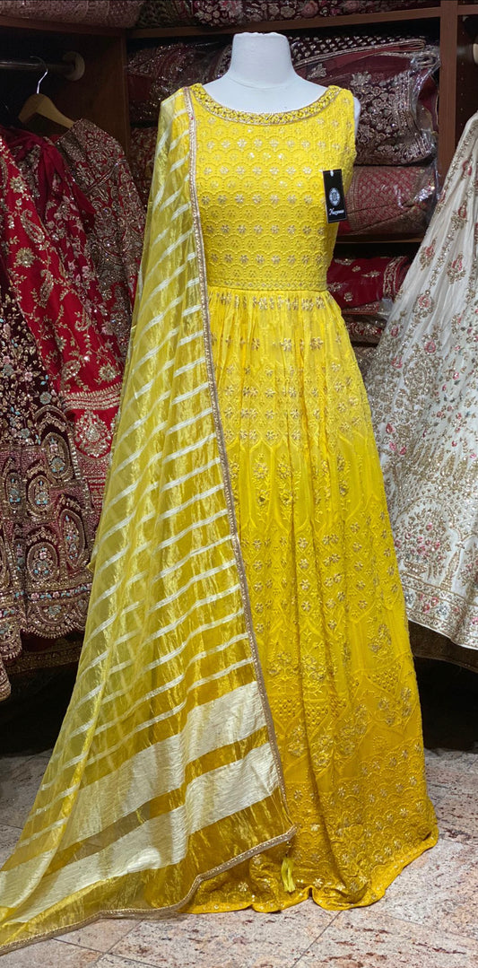 Bumblebee Yellow Anarkali PWA-105