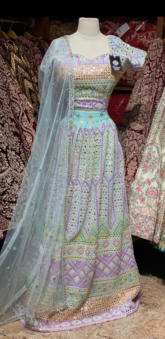 Powder Blue New Era Party Wear Collection PWL-389