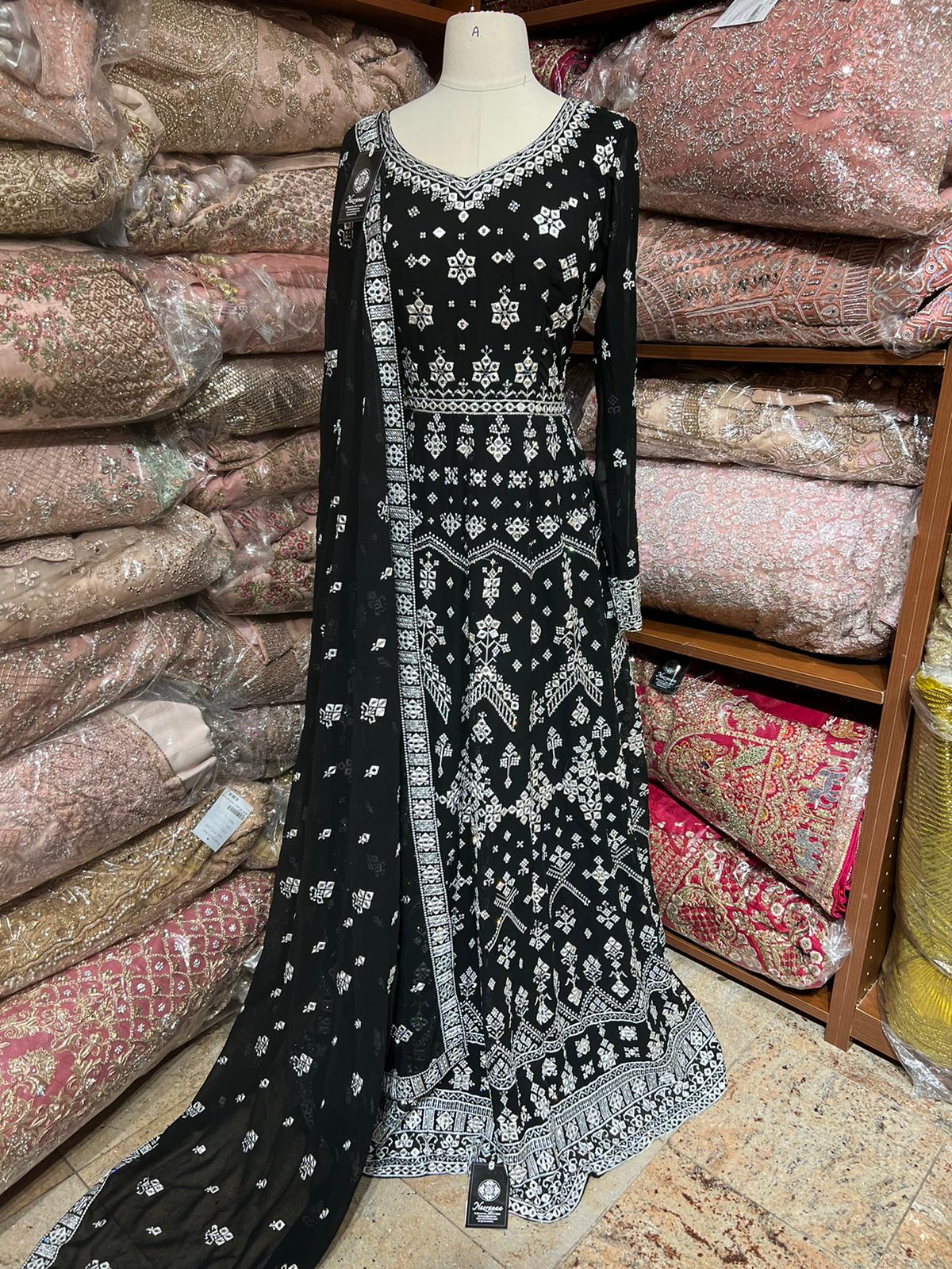 Ink Black Anarkali PWA-159