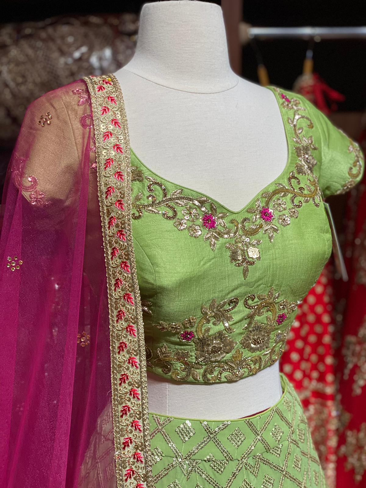 Shamrock Green Party Wear Lehenga PWL-022