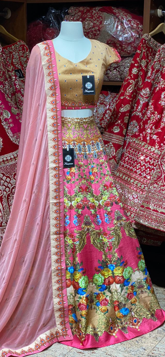 Watermelon Pink Party Wear Lehenga PWL-114