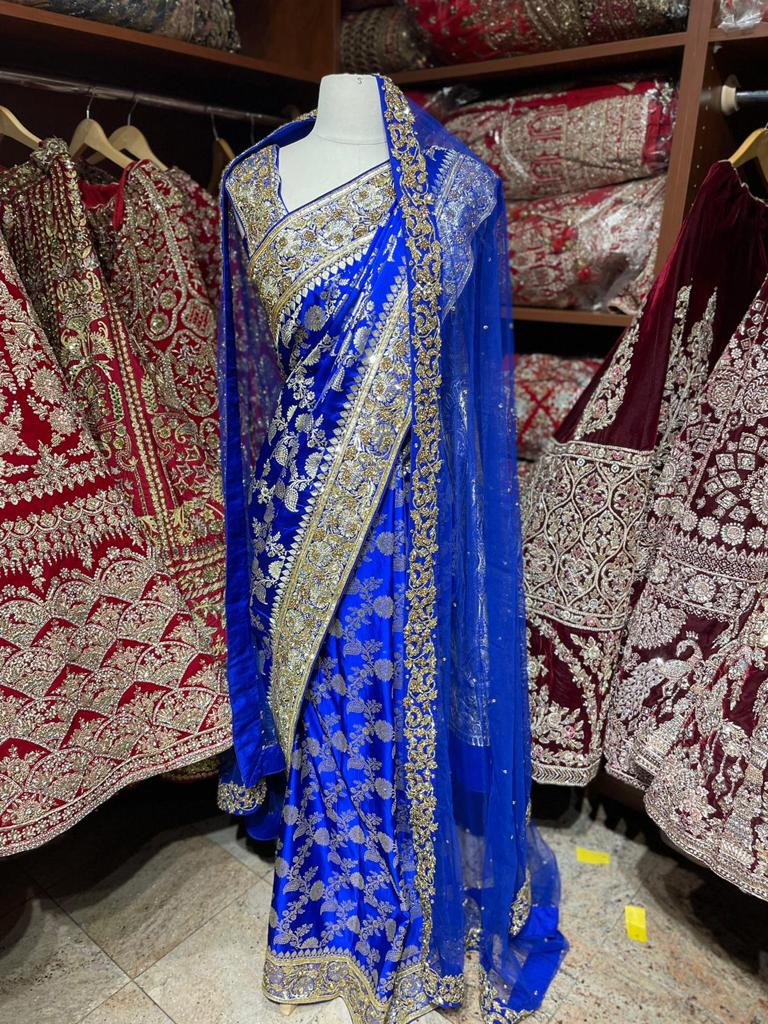 Royal Blue Pure Silk Saree PSK-09