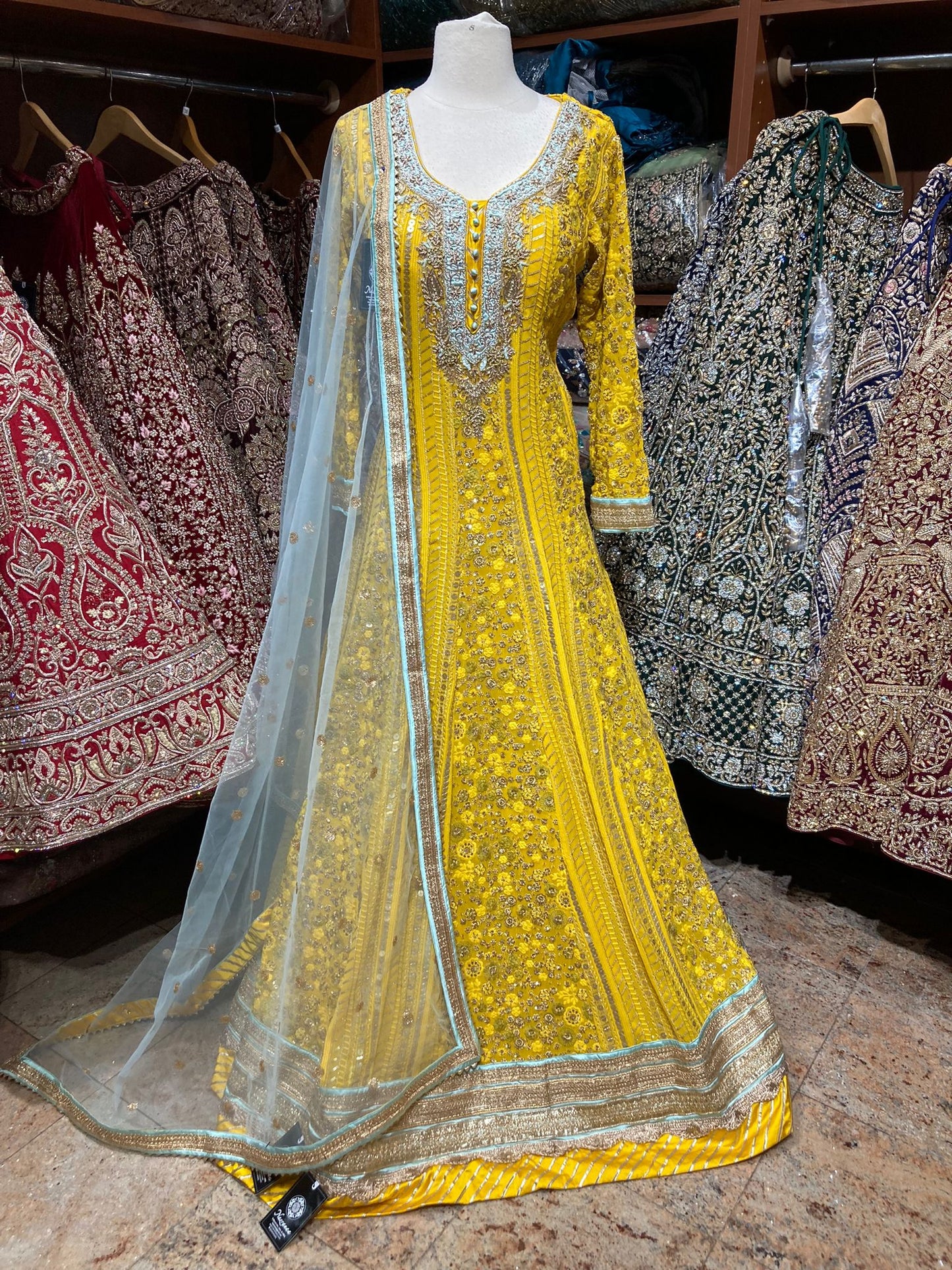 Bumblebee Yellow Anarkali PWA-118