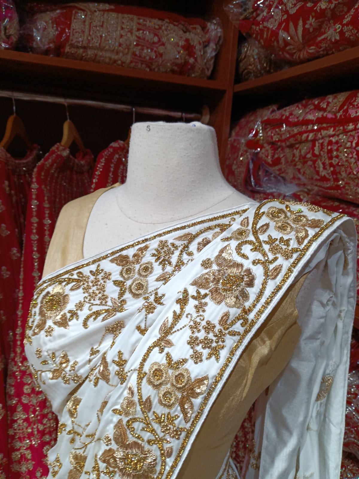 Pearl White Saree PWS-147