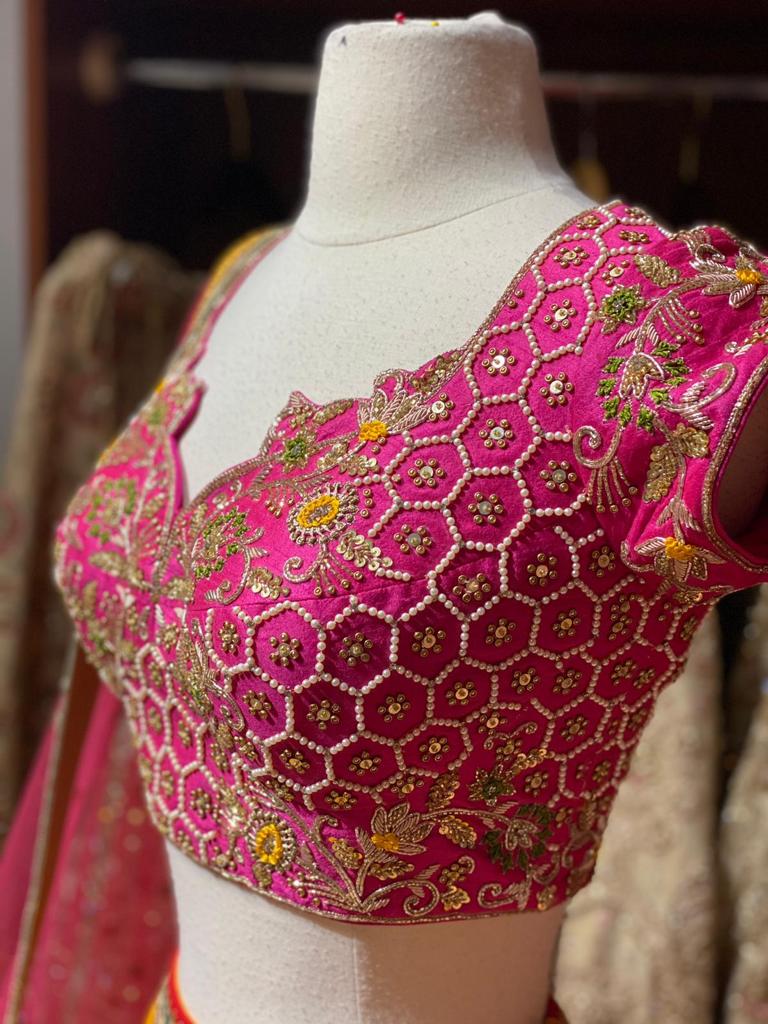 Marigold Yellow Floral Party Wear Lehenga PWL-037