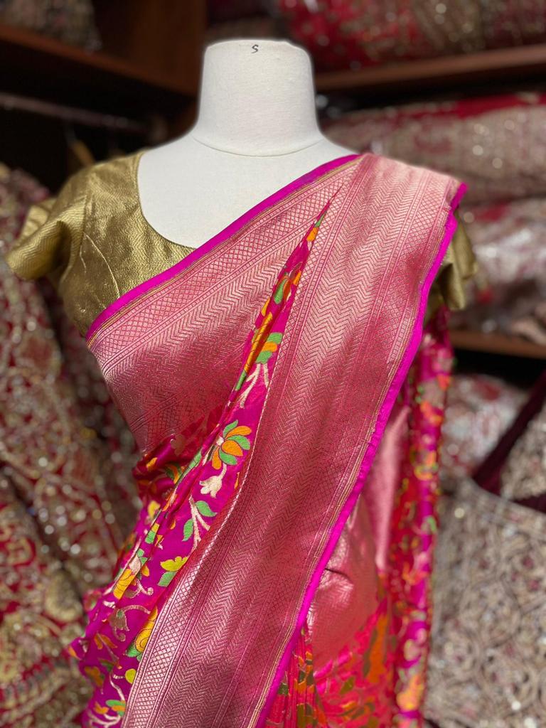 Dark Pink Saree BS-012