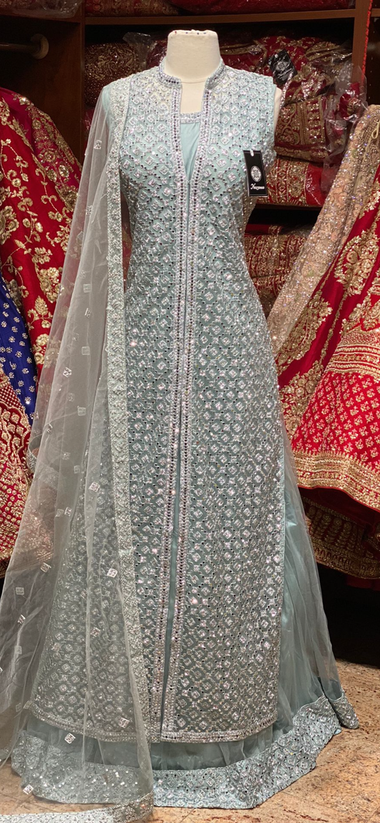 Powder Blue Anarkali PWA-046