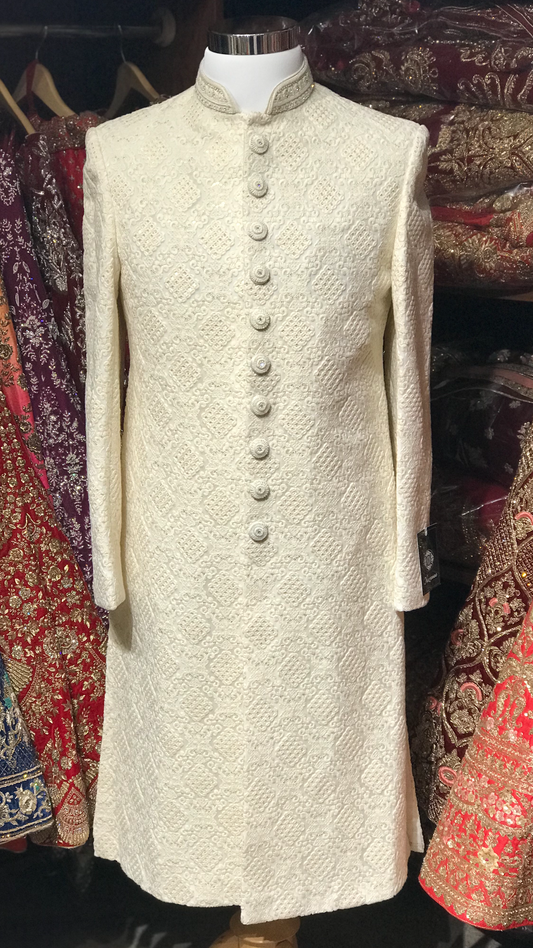 Ivory Lucknowi Sherwani