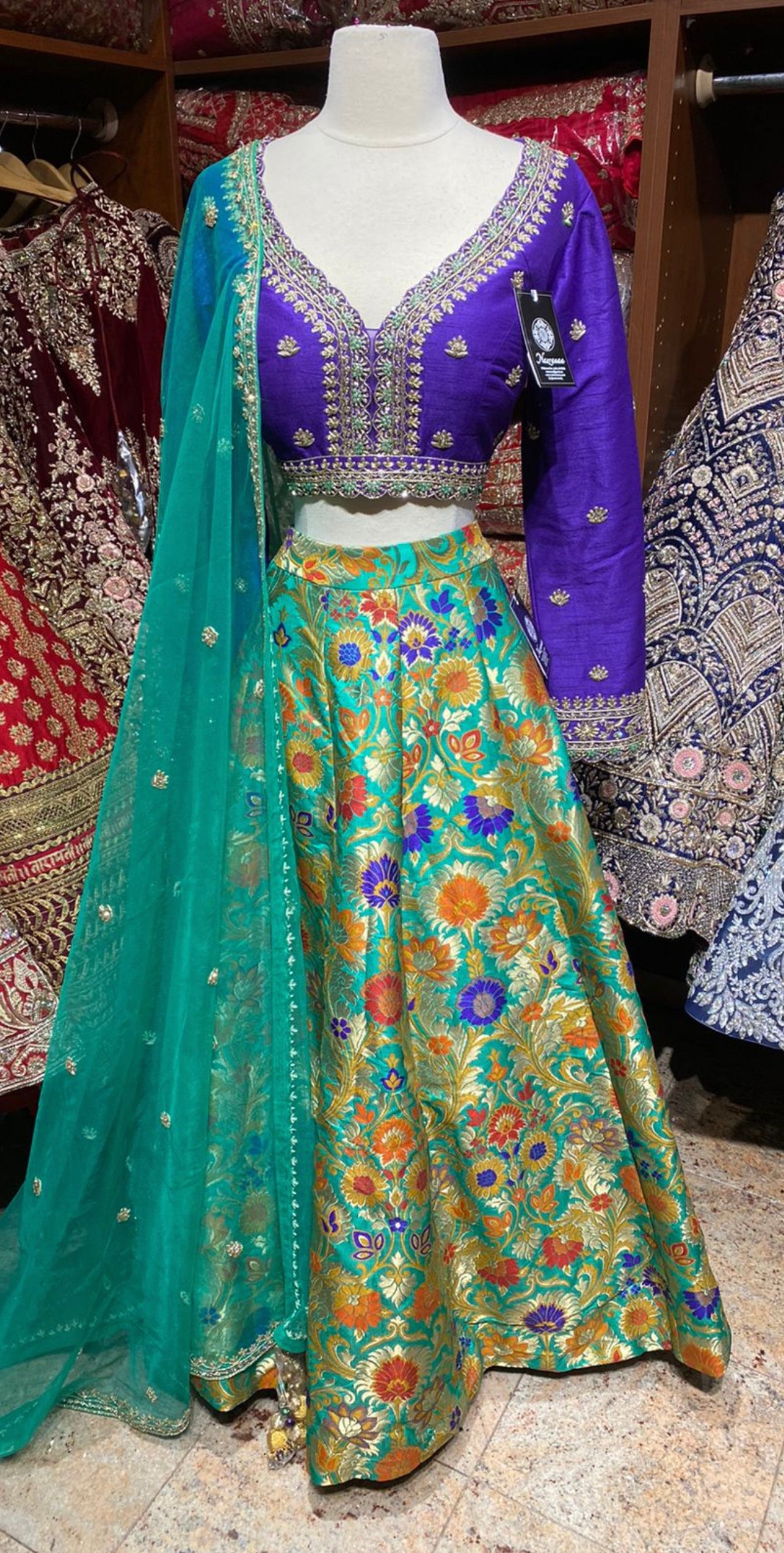 Turquoise Green New Era Party Wear Collection PWL-498