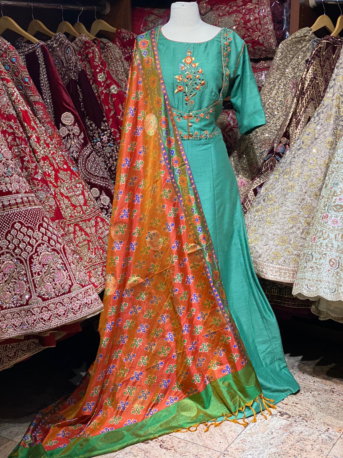 Turquoise Blue Anarkali PWA-080