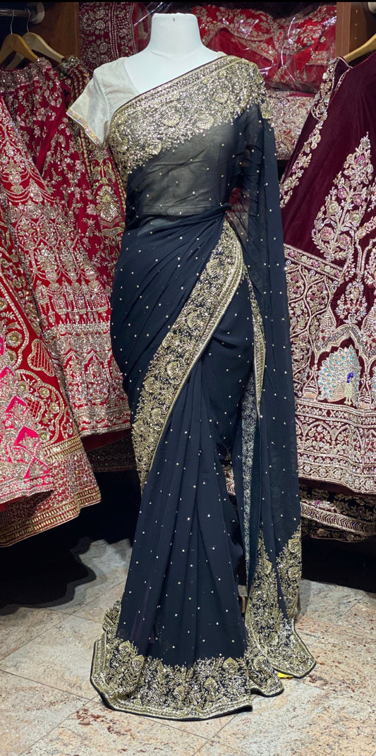 Onyx Black Saree PWS-123