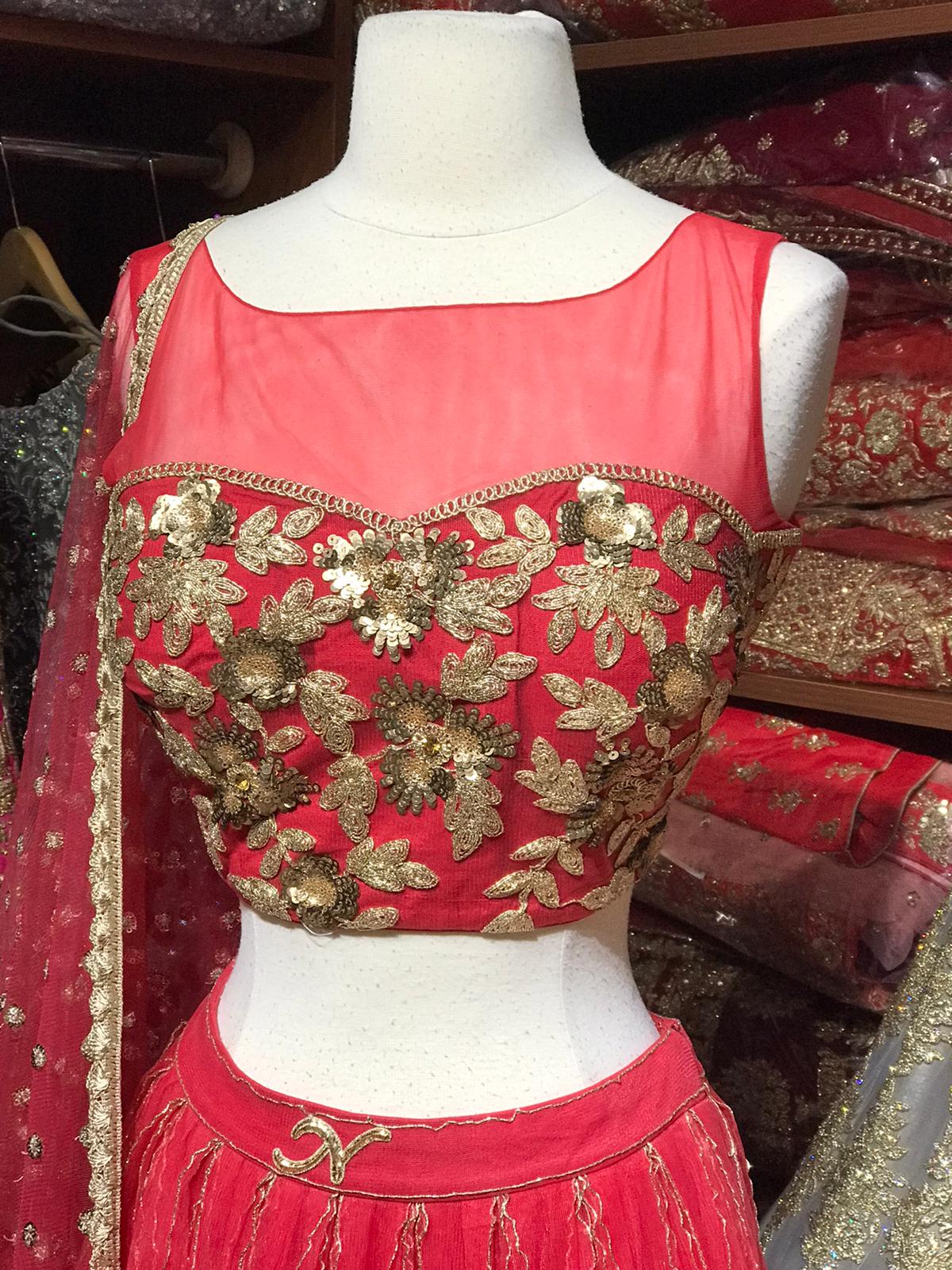 The Volcano Red Lehenga-PW44