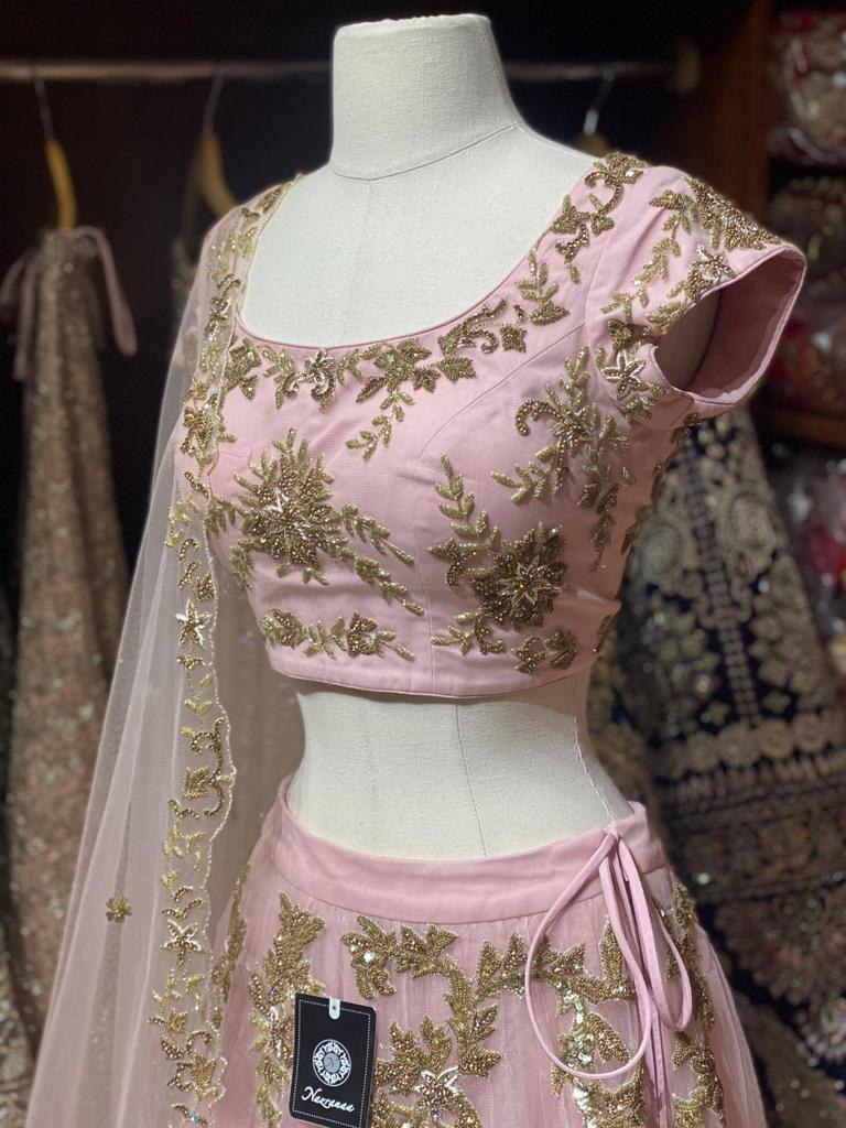 Pastel Pink Party Wear Lehenga PWL-045