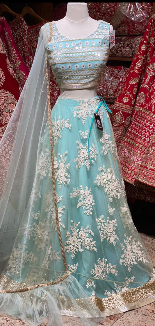 Powder Blue Party Wear Lehenga PWL-115