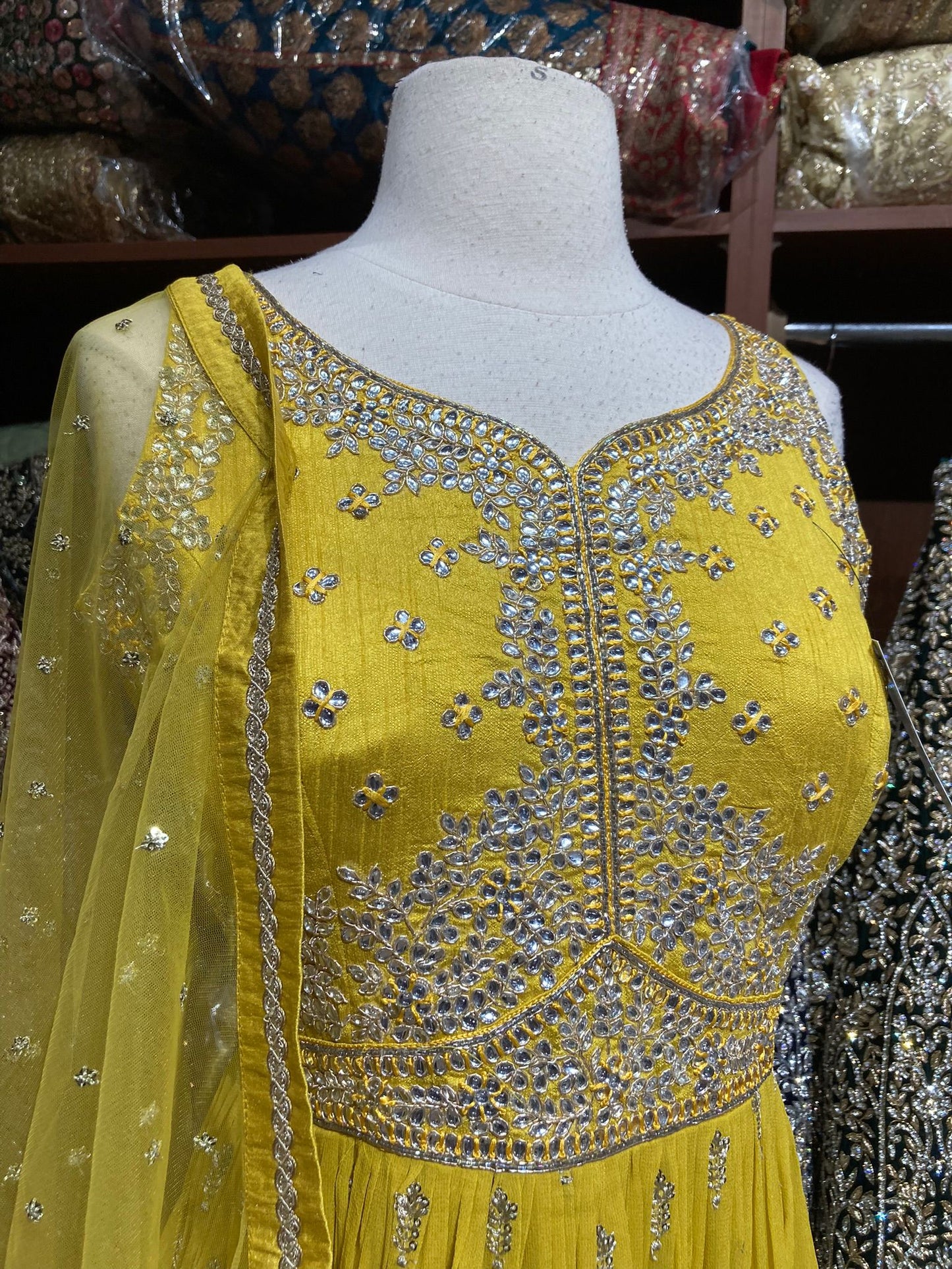 Saffron Yellow Anarkali PWA-129