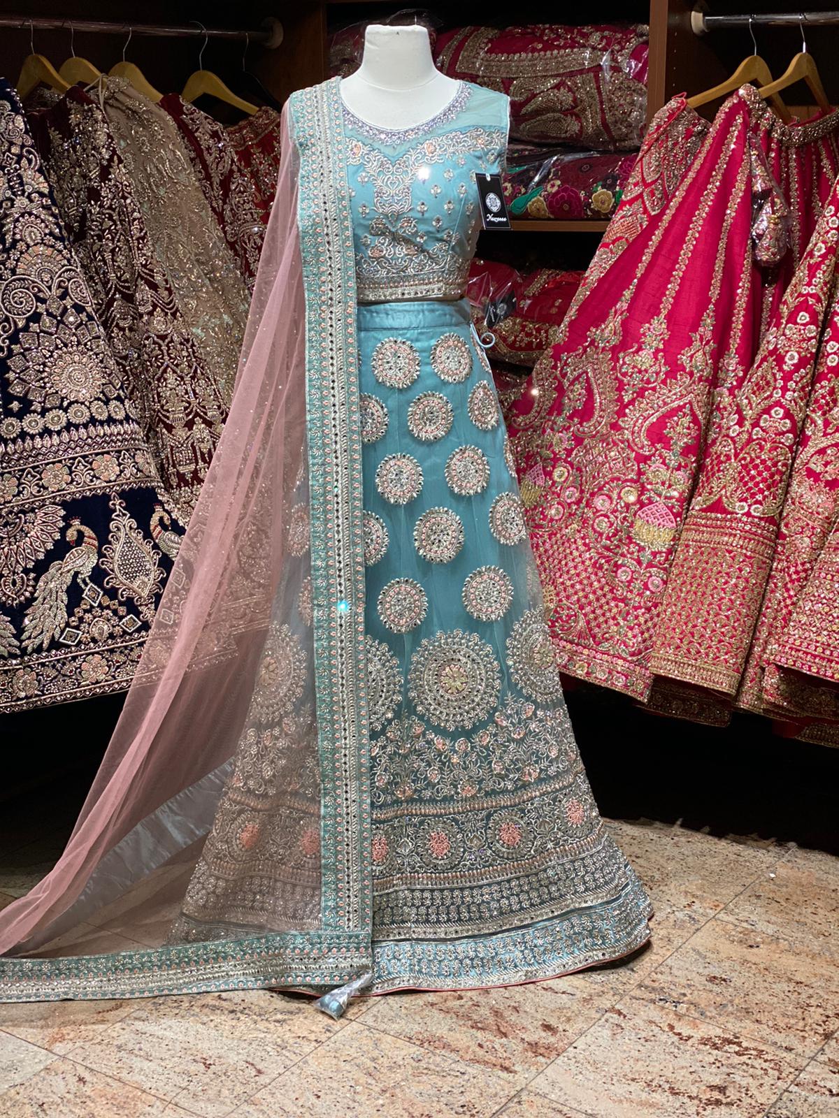 Powder Blue Party Wear Lehenga PWL-102