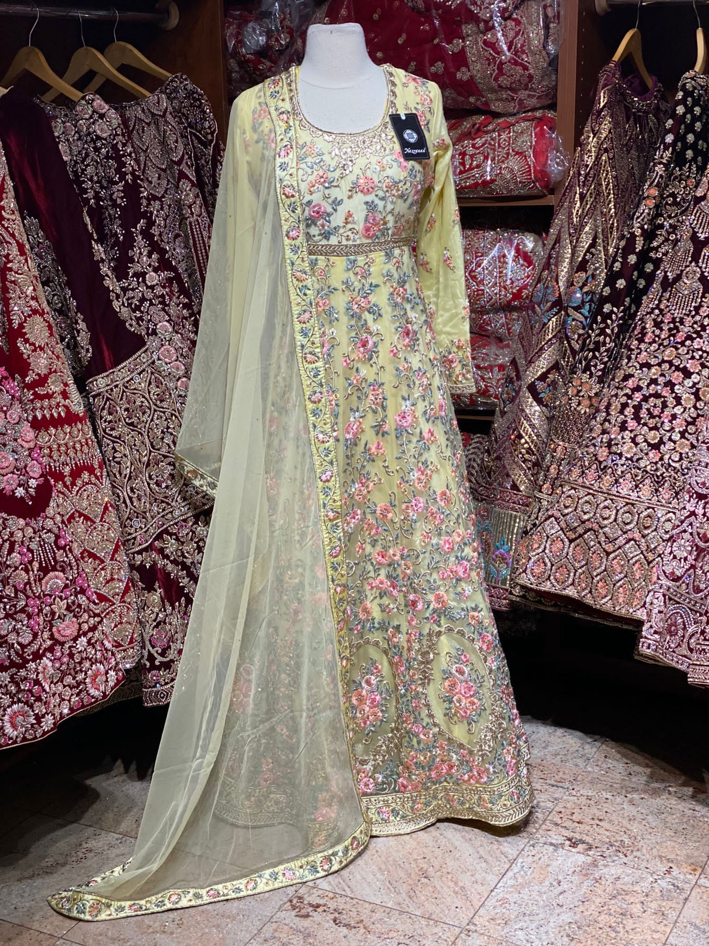 Light Yellow Anarkali PWA-108