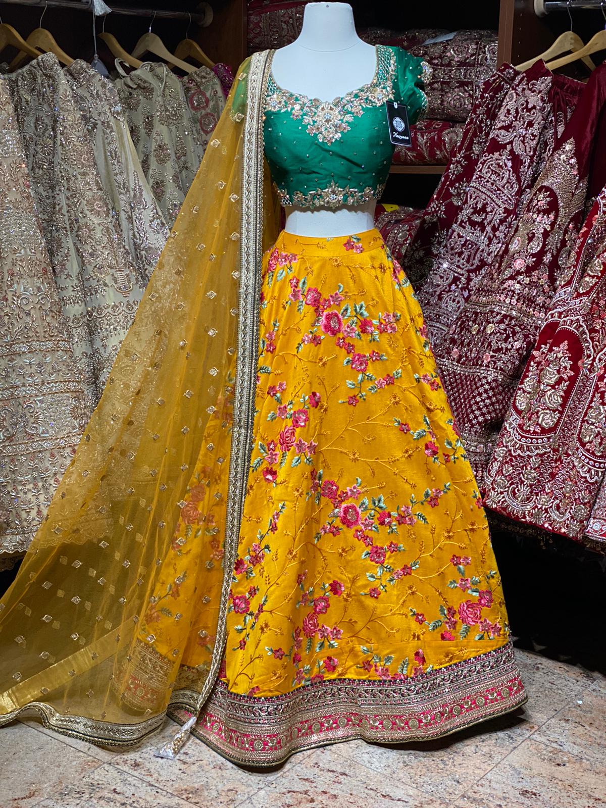 Bumblebee Yellow Size 38 Party Wear Lehenga