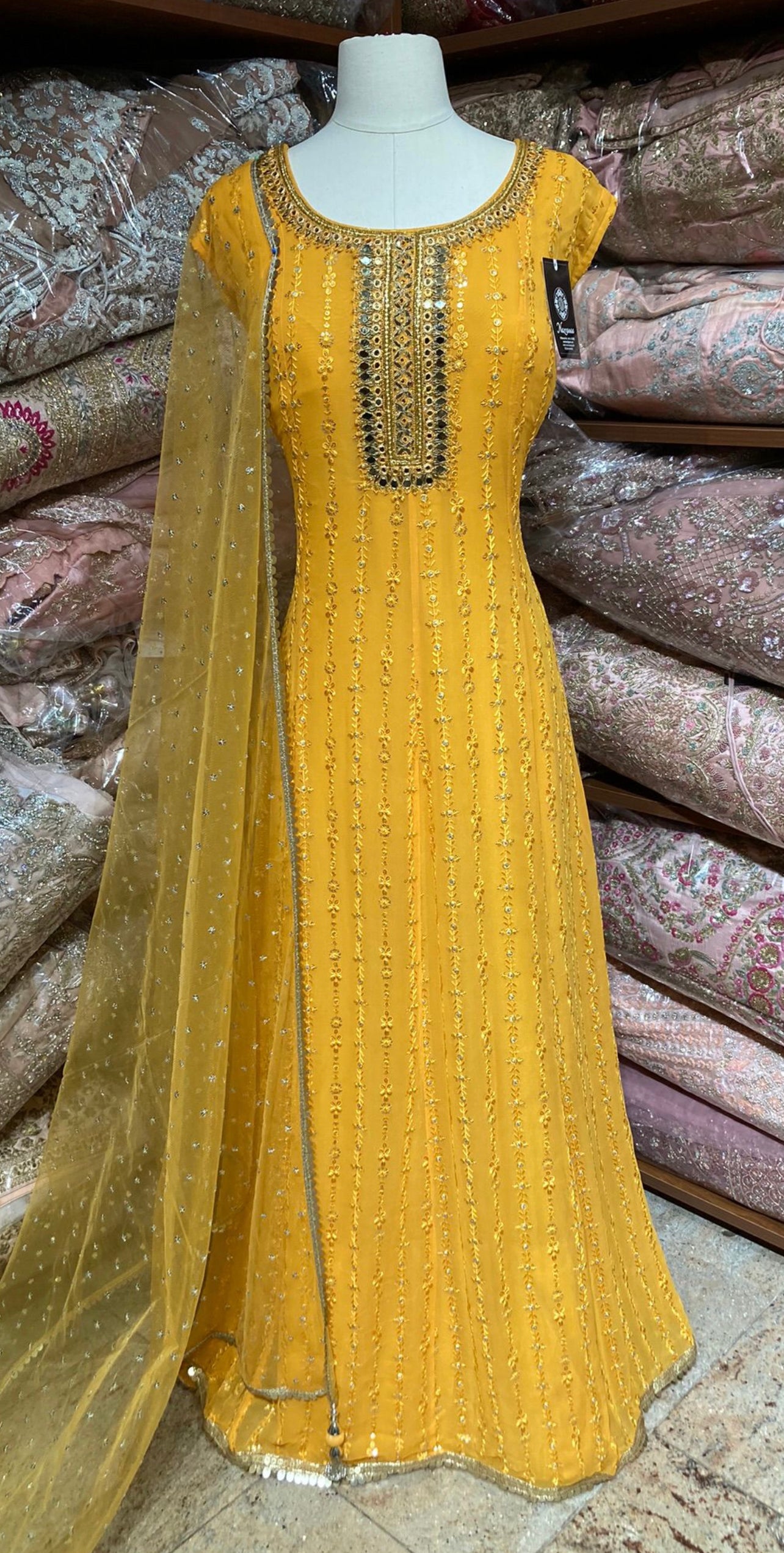 Bumblebee Yellow Anarkali PWA-135