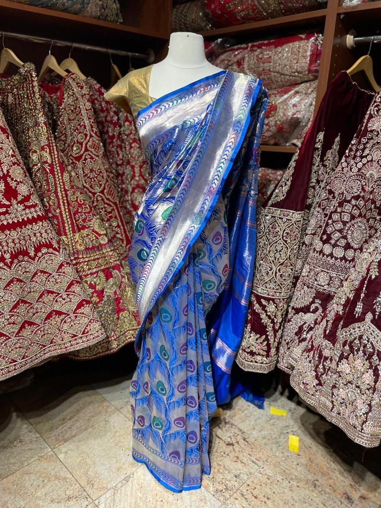 Peacock Blue Saree BS-015