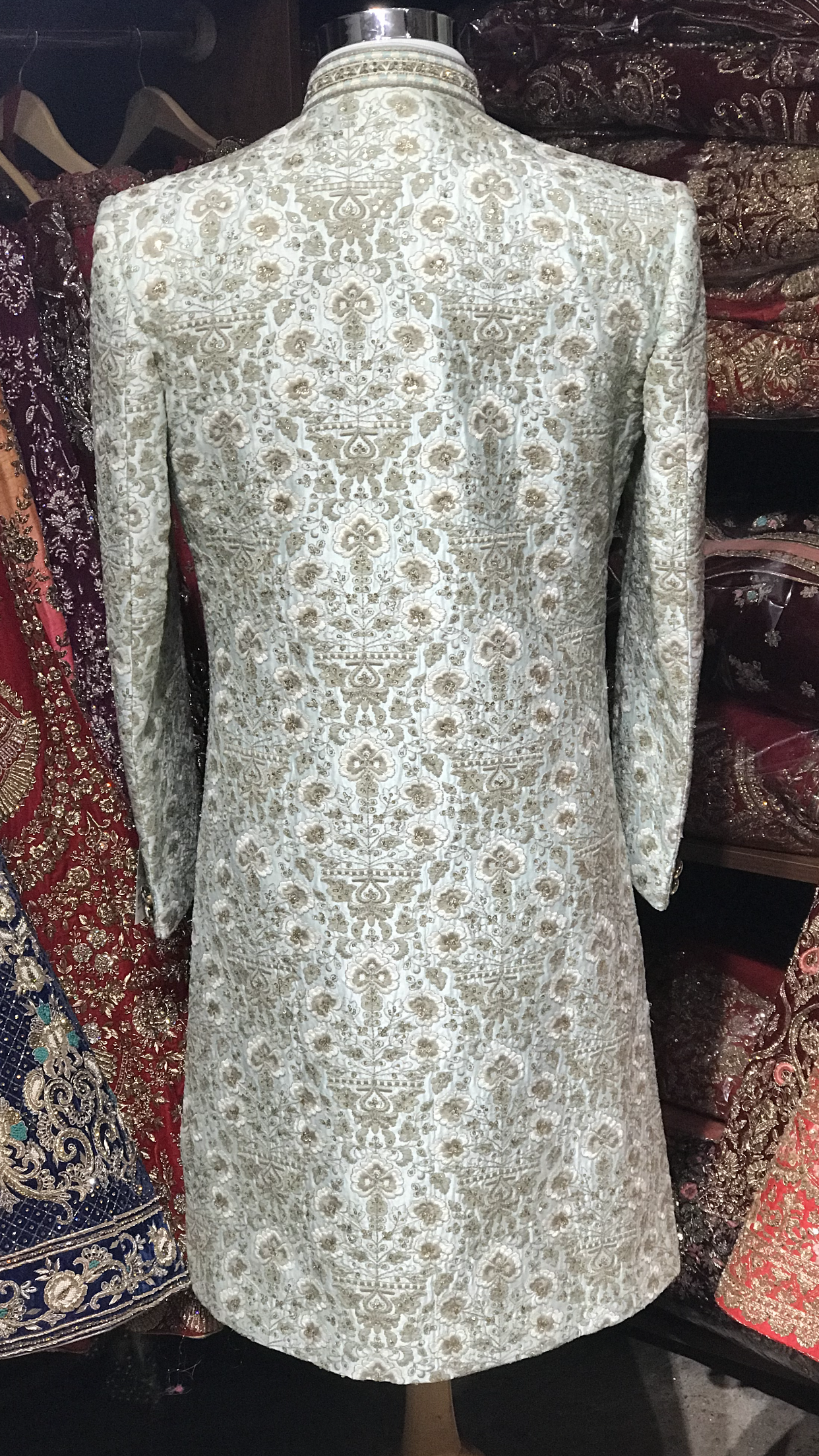 Light Blue Floral Sherwani