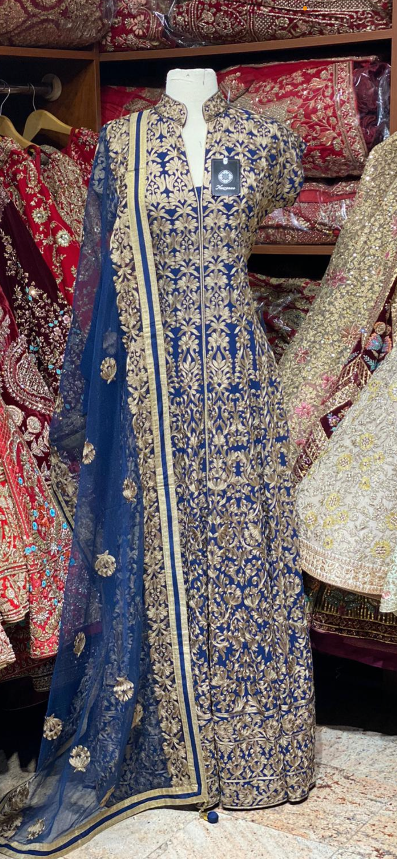 Space Blue Anarkali PWA-092