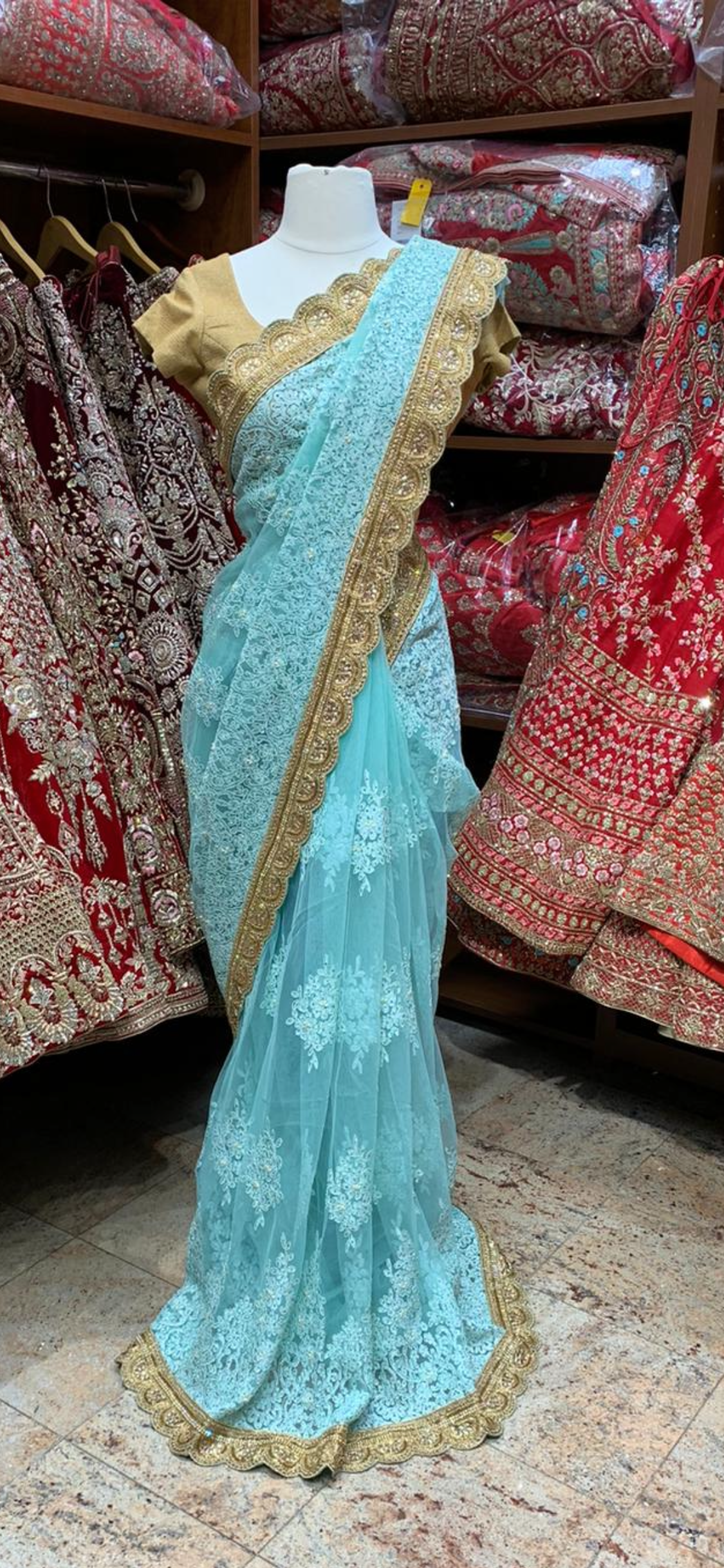 Ice Blue Saree PWS-063