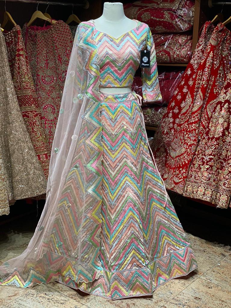 Stunning Multicolored Party Wear Lehenga PWL-085