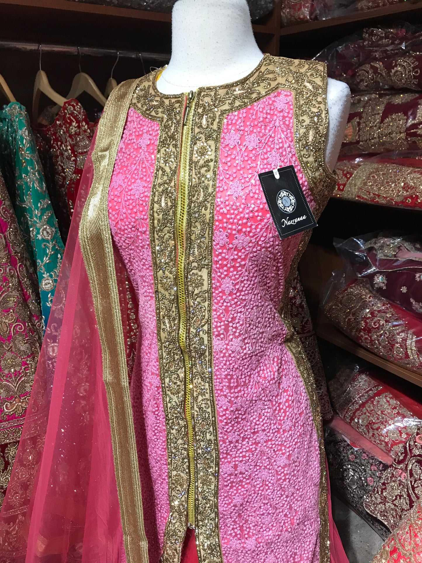 Pink Size 38 Embroidered Lacha