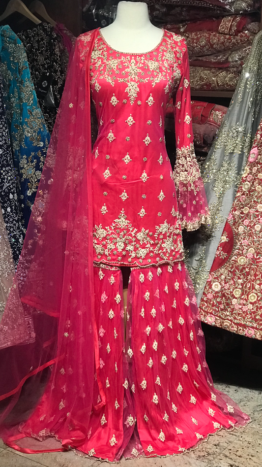 Coral Pink Size 42 Gharara