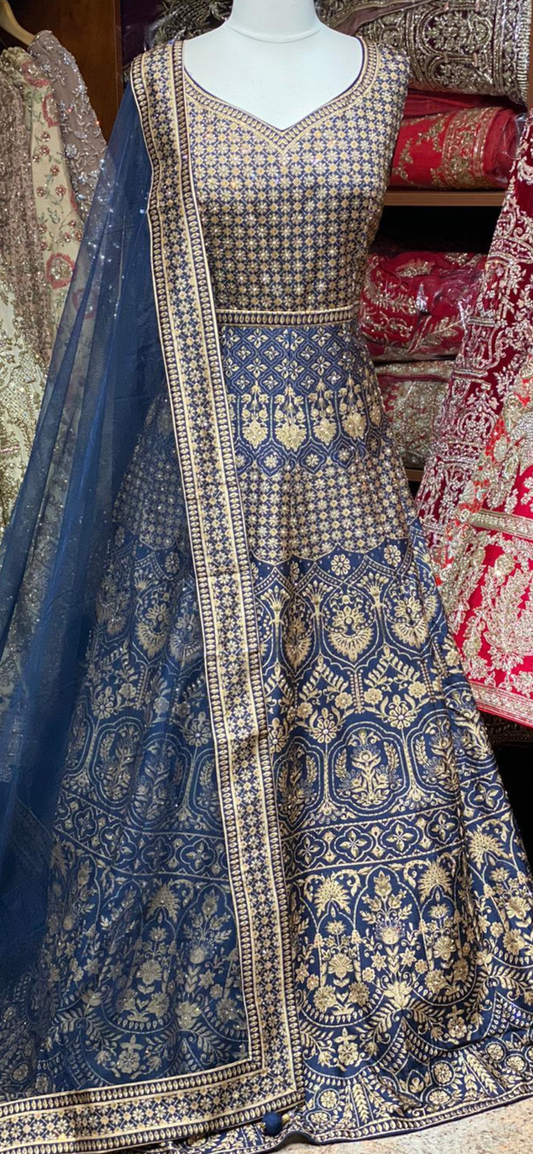 Regal Blue XXL Anarkali PWA-014