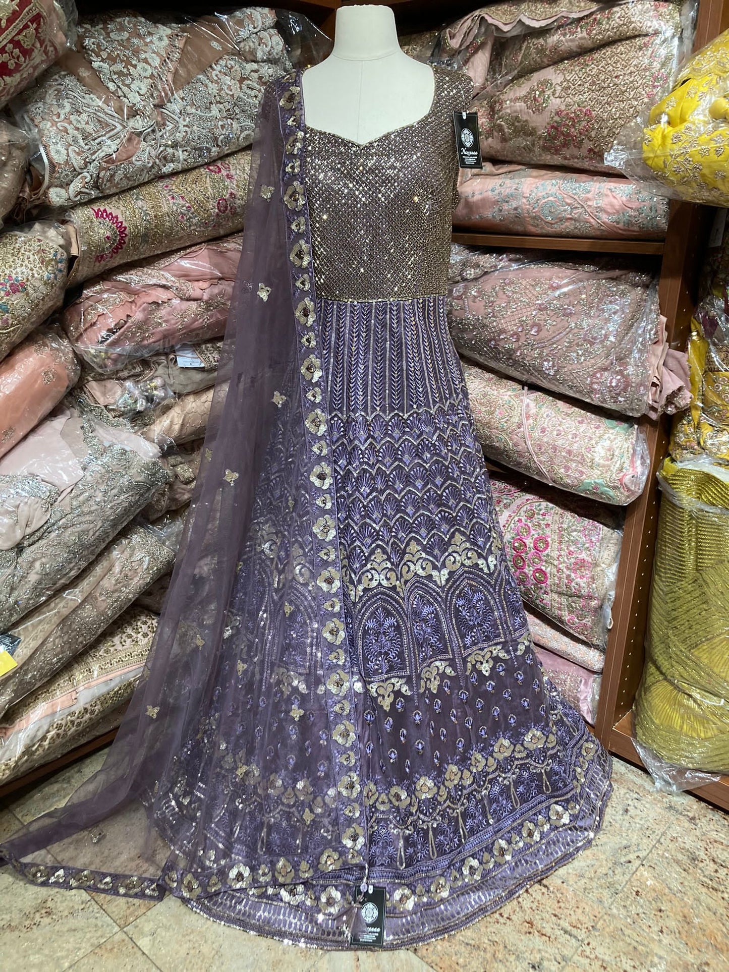 English Violet Purple Anarkali PWA-137