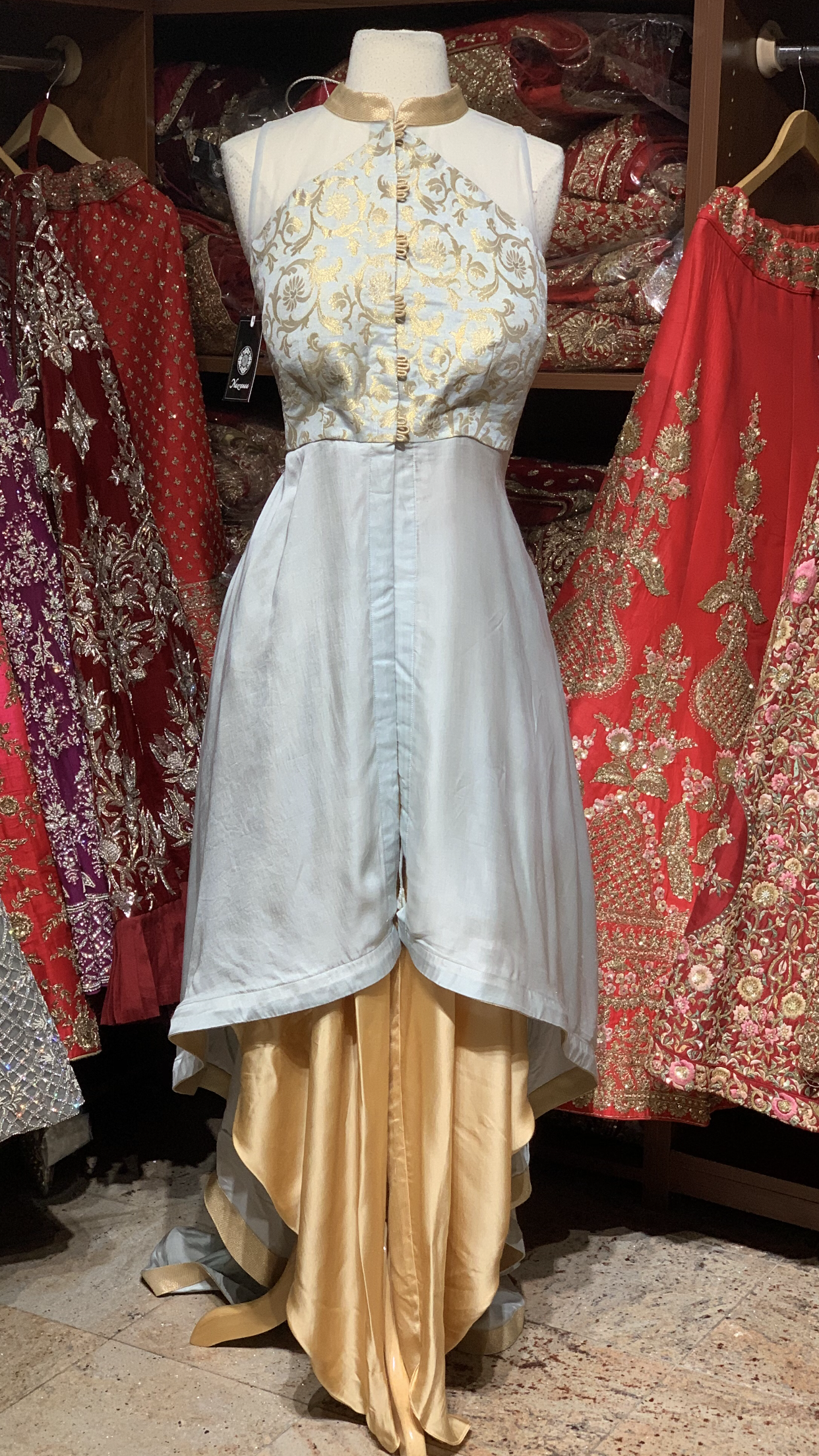 Grey Gold Size 38 Dhoti Suit