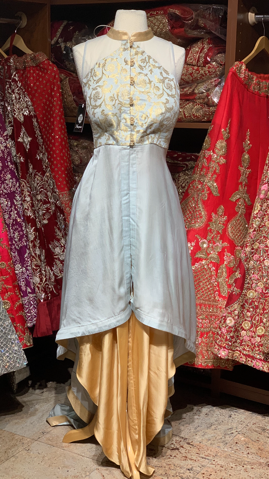 Grey Gold Size 38 Dhoti Suit