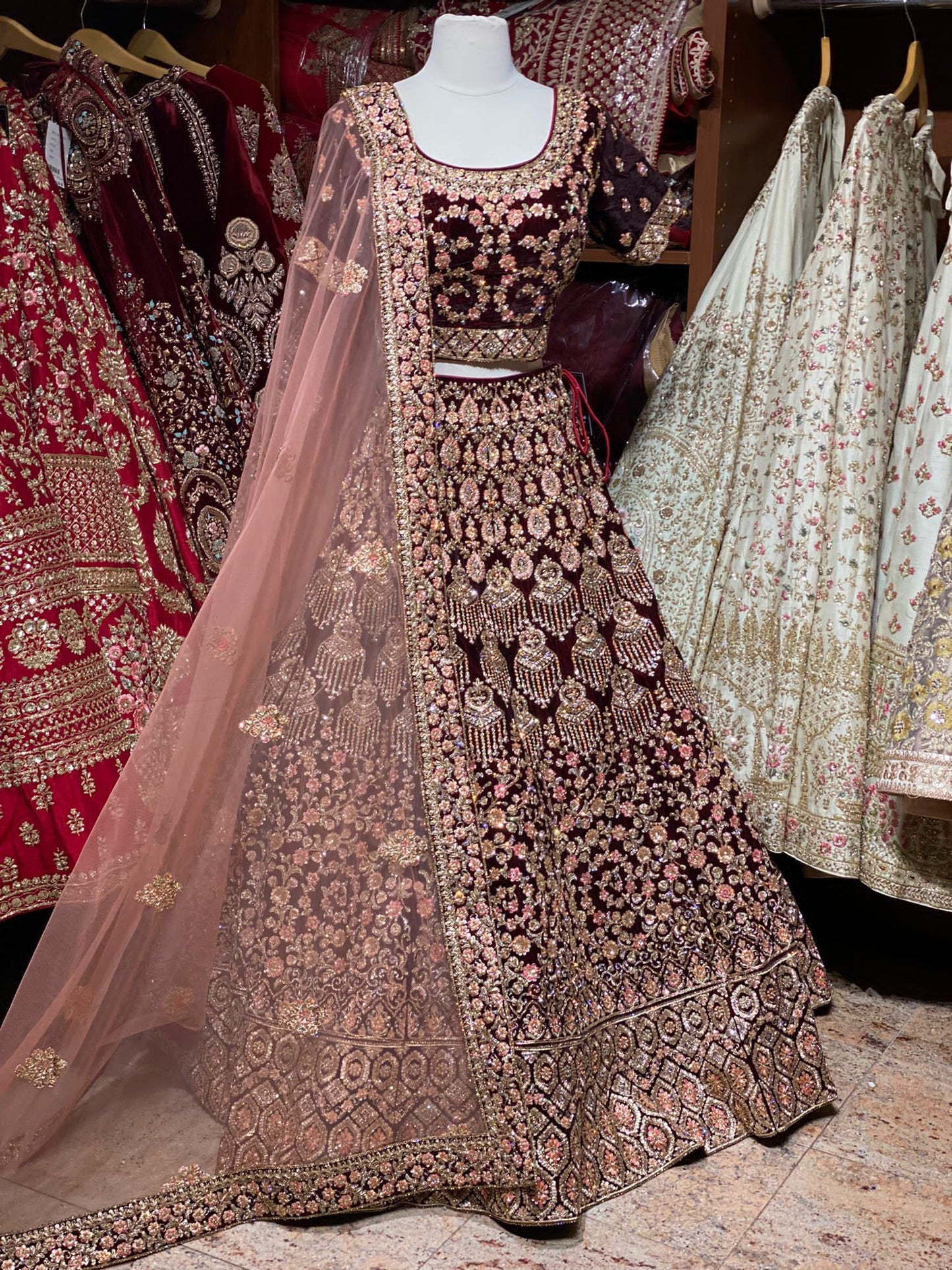 Oxblood Maroon Persian Bridal Collection -27