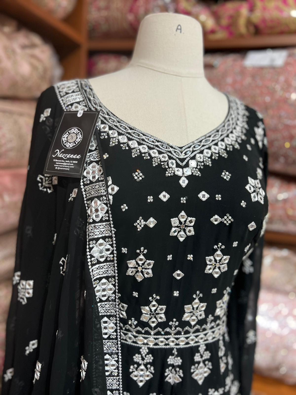 Ink Black Anarkali PWA-159