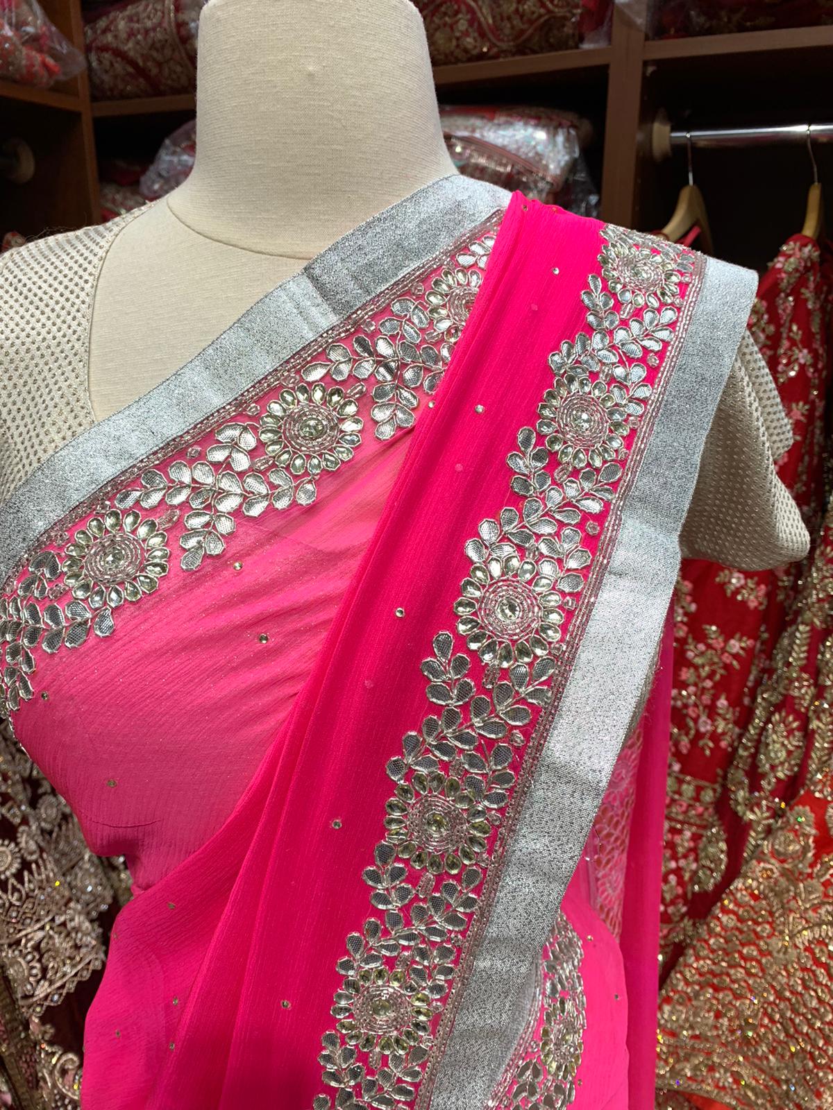 Neon Pink Saree PWS-062