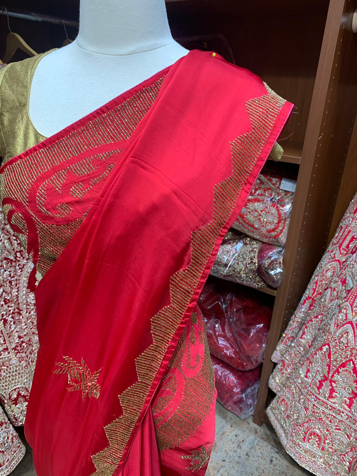 Ruby Red Saree PWS-076